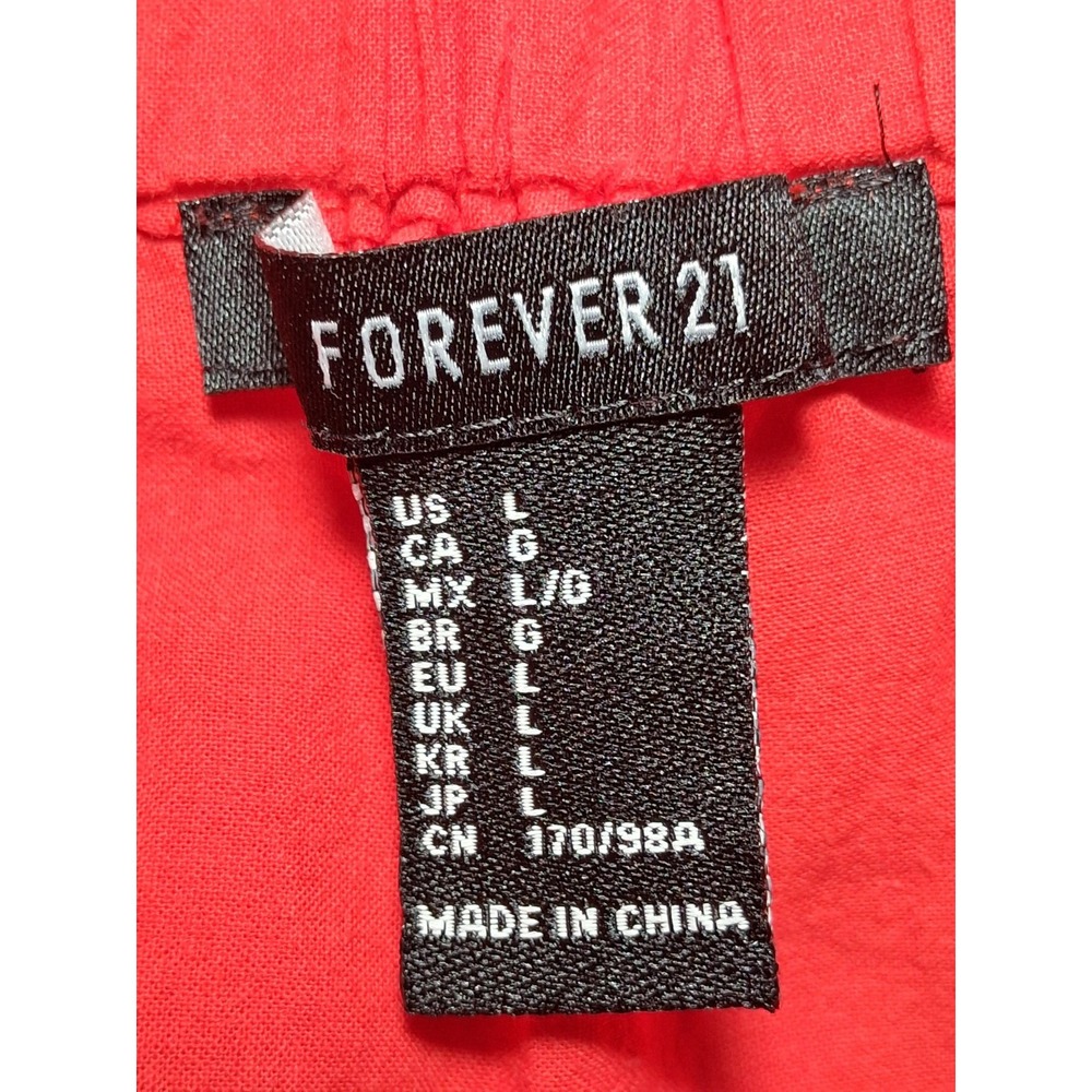 (2) F21 Off Shoulder Top Cotton Eyelet Embroidered Blouse Bright Red & Ice Blue - Picture 5 of 12